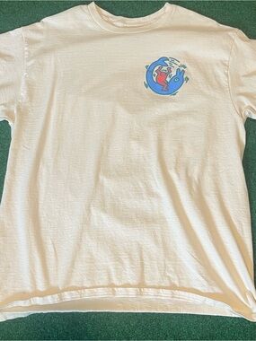 Ripple Junction White Tee with Blue & Red Surf Graphic